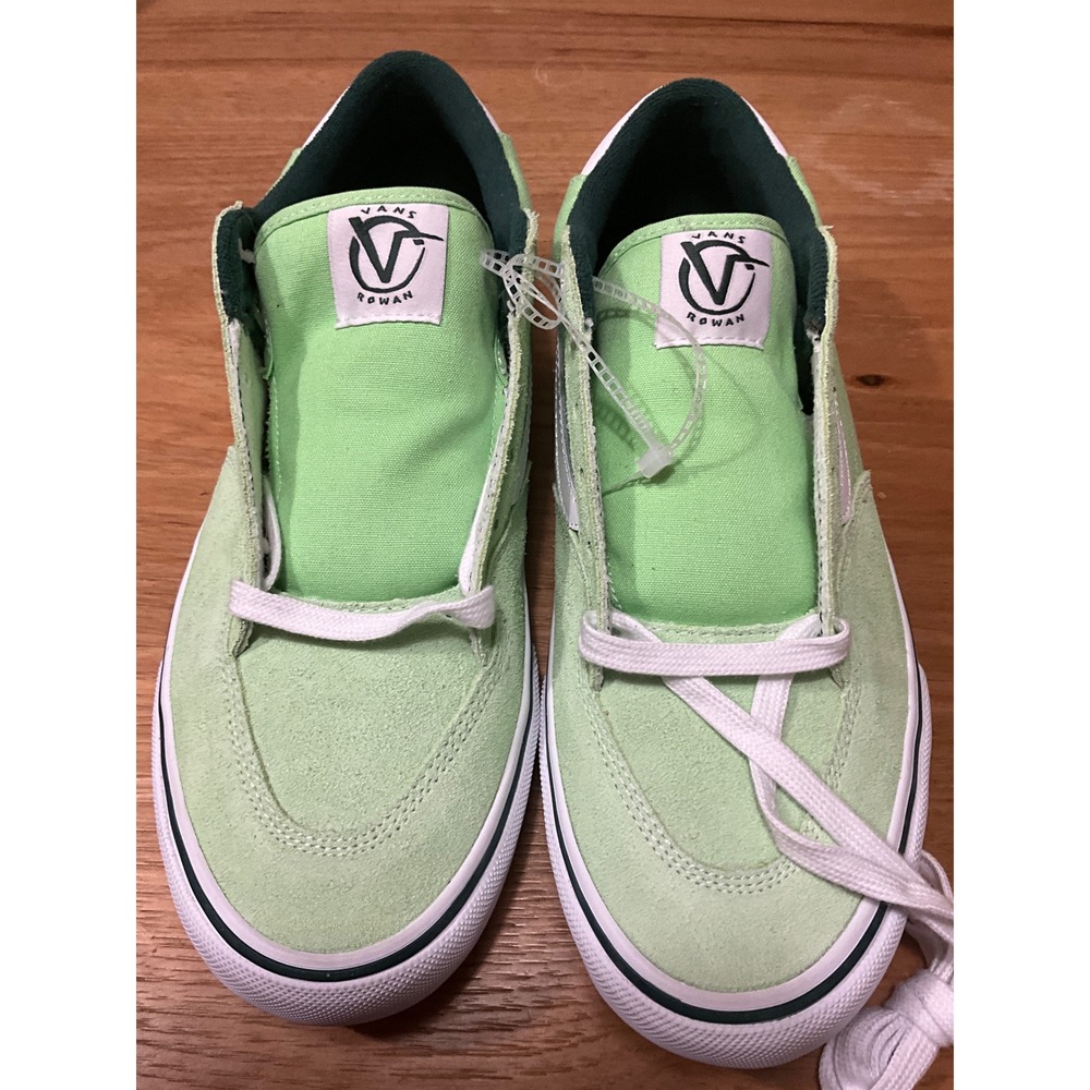 Vans Rowan Pro Skate Shoes Lime Green Suede Canvas Low Top Sneakers Men 10.5 w